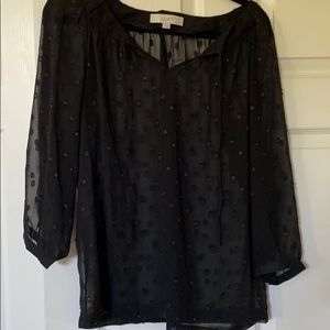 Loft black long sleeve blouse
